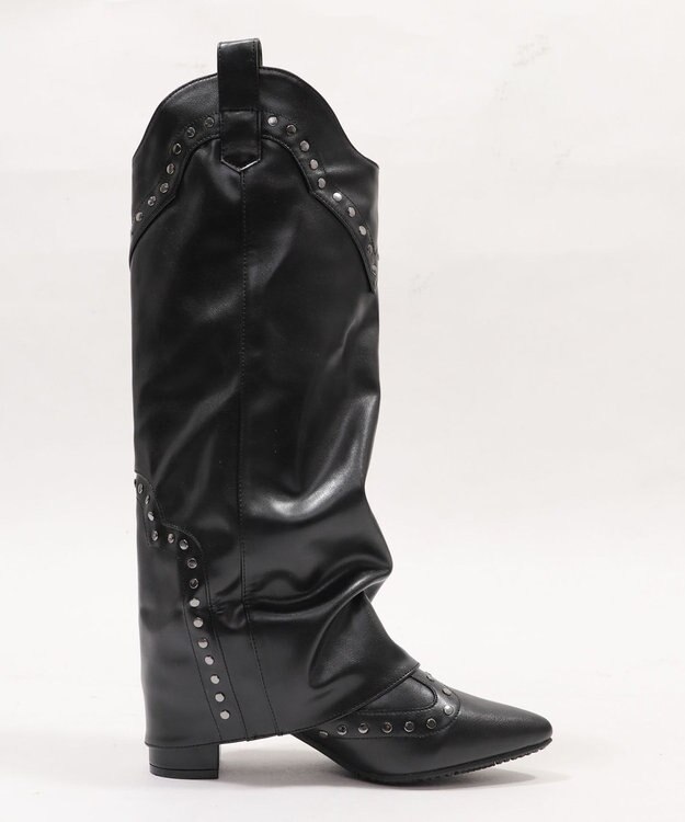 WEGO ウエスタンカバーロングブーツ ブラック