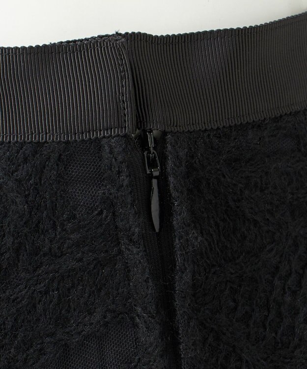 23区 【GOLD LABEL】チュールヘアリーエンブロイダリー スカート ブラック系