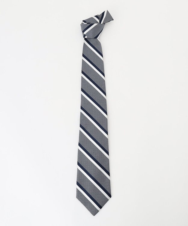 J.PRESS MEN 【FRESHERS COLLECTION】ダブルストライプネクタイ グレー系1