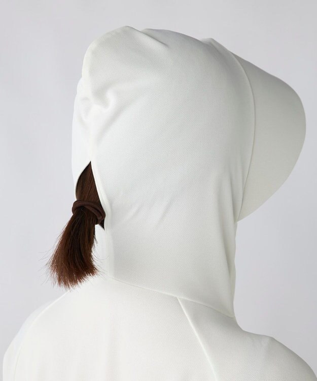 OP／FILA 【ocean pacific】フェイスガード付き バックフリル ラッシュガードパーカー オフホワイト