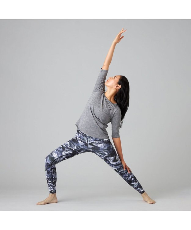 Chacott Chacott BALANCE ドライストレッチデザインTシャツ グレー杢