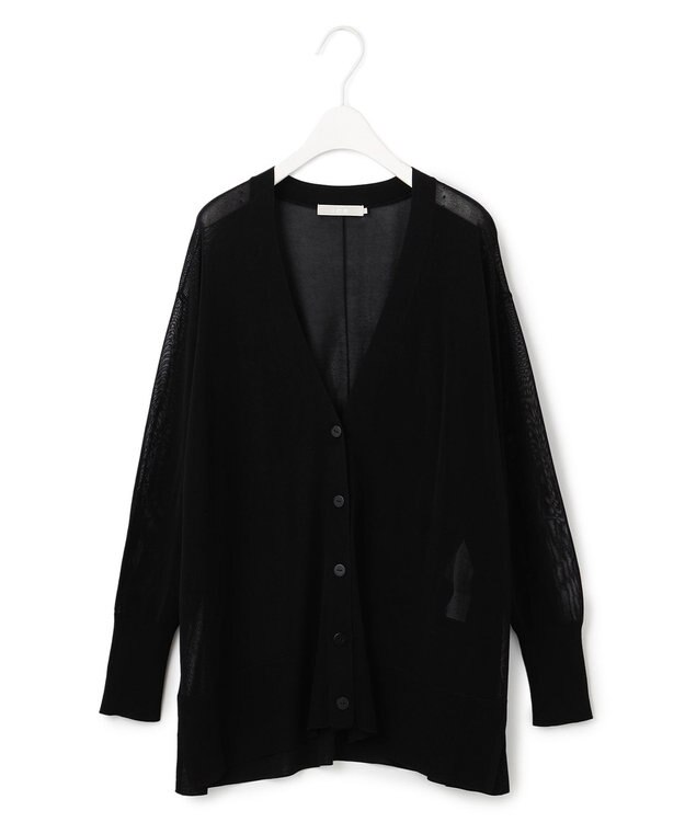 ICB 【洗える】 ドライシンセティックハイゲージ カーディガン ブラック系