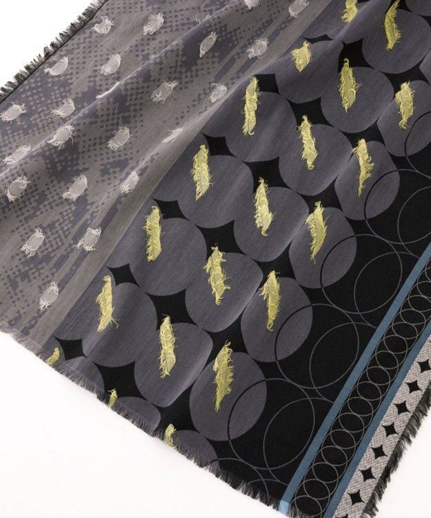 POLS コットン・キュプラ MIXTURE　フサスカーフ グレイ