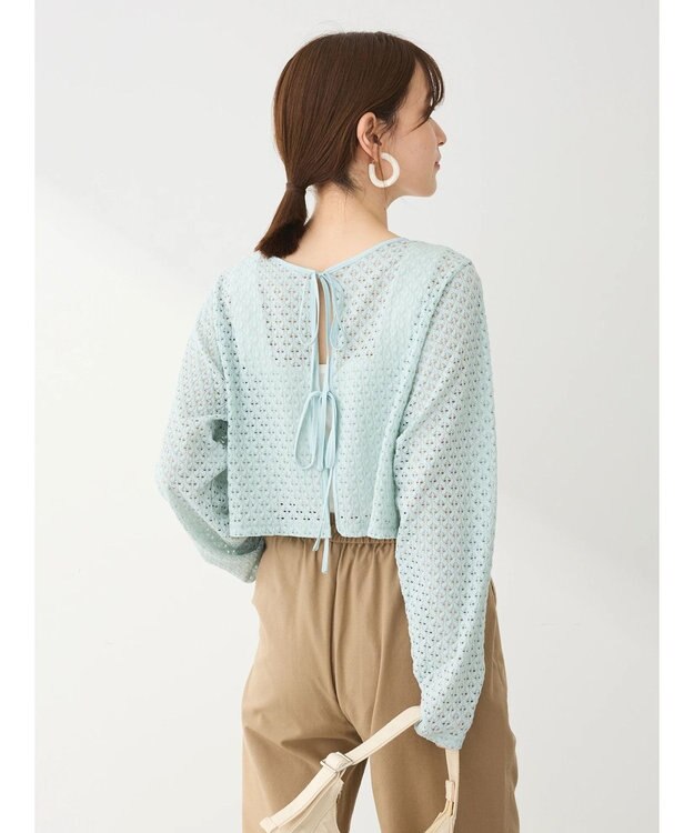 Green Parks ・ＥＬＥＮＣＡＲＥ　ＤＵＥ　２ｗａｙメッシュカーディガン Mint