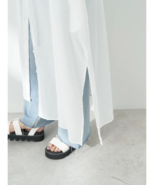 earth music&ecology ドットドビーワンピース Off White