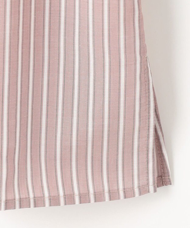 ANY SIS 【洗える】フェイクパールストライプ ブラウス ベージュストライプ