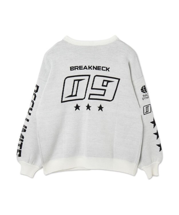 WEGO スポーツグラフィックジャガードニット ホワイト