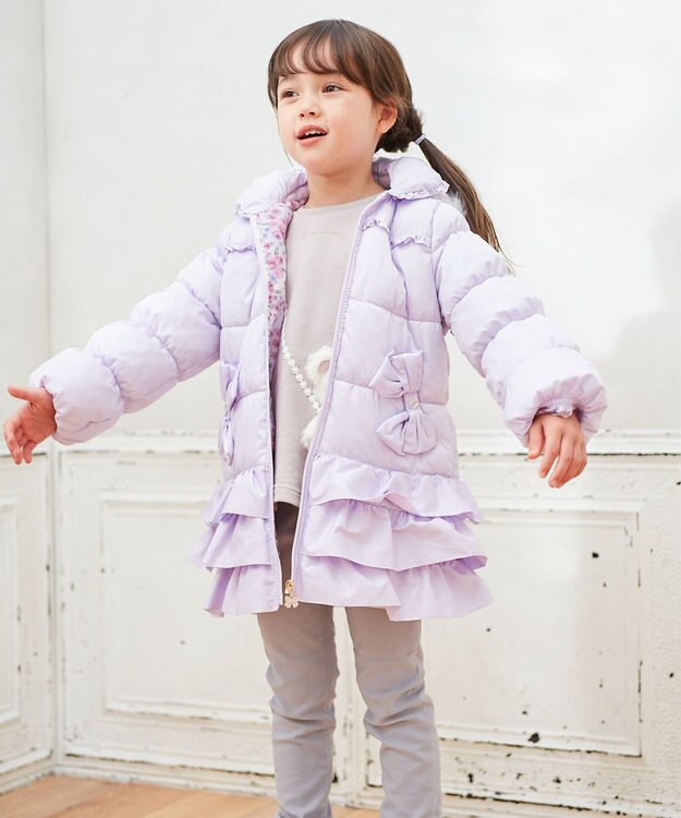 ANY KIDS 【洗濯機OK】中綿プリンセスコート ラベンダー