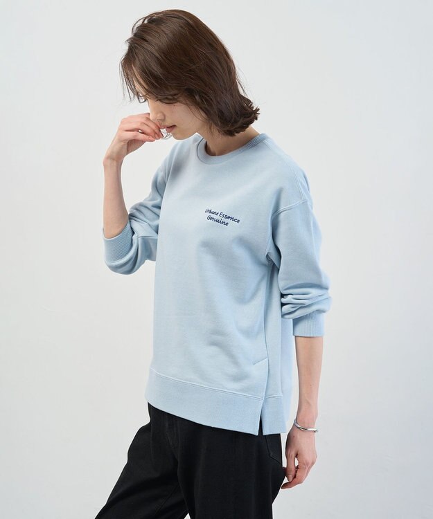 J.PRESS LADIES S 【WEB限定】ロゴ裏毛 スウェット サックス系