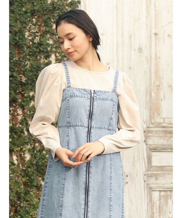 Green Parks ・ＥＬＥＮＣＡＲＥ　ＤＵＥ　デニム　Ｗ　ＺＩＰジャンスカ Light Indigo