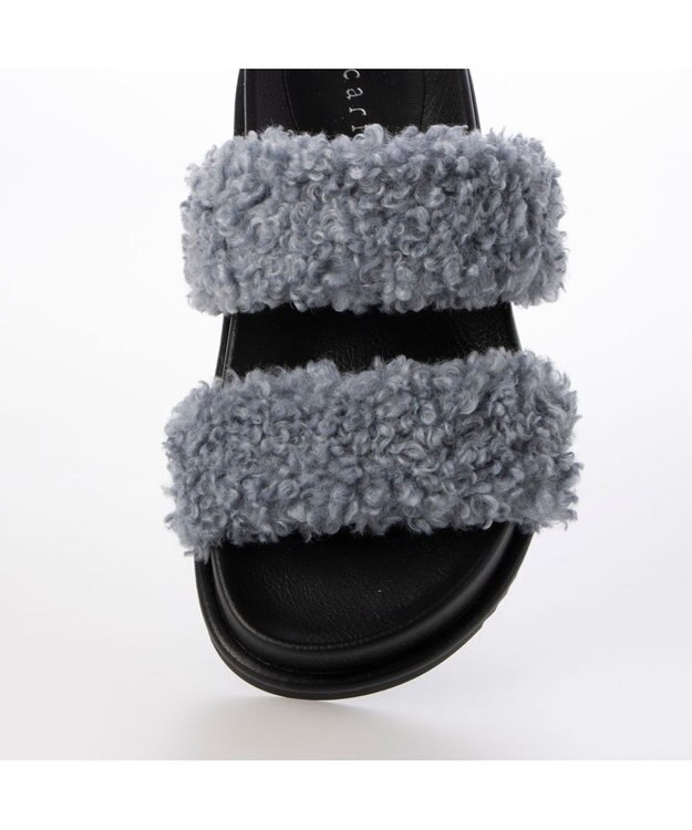 MODE ET JACOMO <carino>エコファーもこもこサンダル ブルー