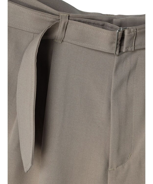 CRAFT STANDARD BOUTIQUE ポリエステルツイルベルテッドパンツ Gray Beige