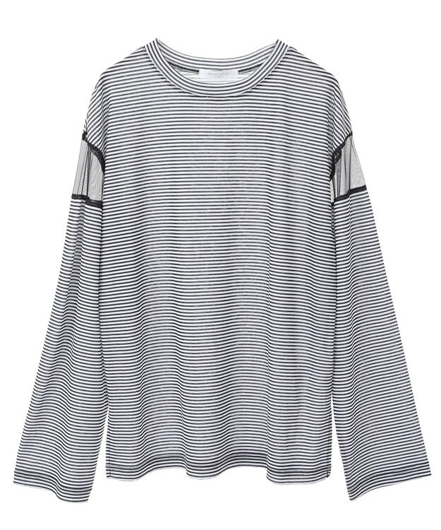 Green Parks シアー切替長袖プルオーバー Border