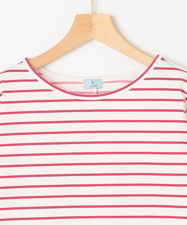 組曲 L プレーティング天竺バックタックボーダー カットソー オールドローズ系1