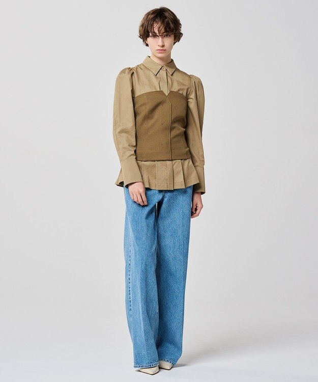 uncrave プレーンスーツ ビスチェ（uncrave WHITE） ブラウンカーキ