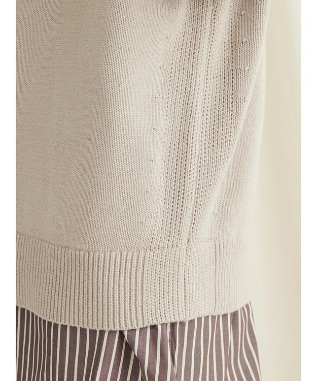 CRAFT STANDARD BOUTIQUE 洗える クルーネックニットベスト Gray Beige