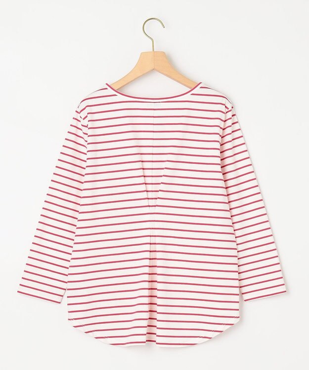 組曲 L プレーティング天竺バックタックボーダー カットソー オールドローズ系1