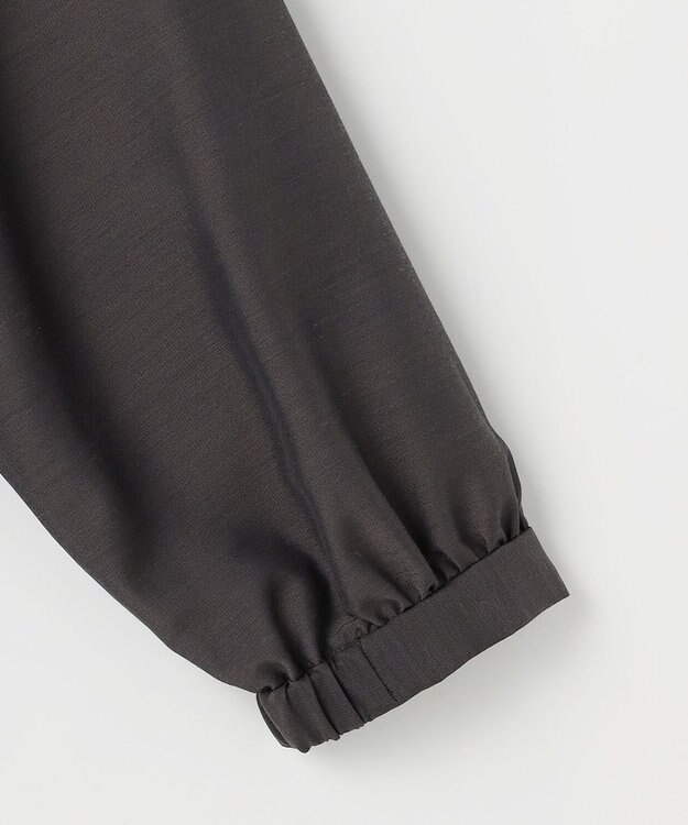 J.PRESS LADIES L Pe リネン シアー スラブ ノーカラー ブルゾン スレートブラウン系