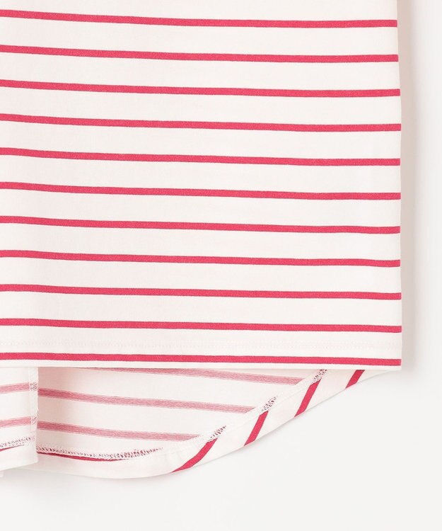 組曲 L プレーティング天竺バックタックボーダー カットソー オールドローズ系1