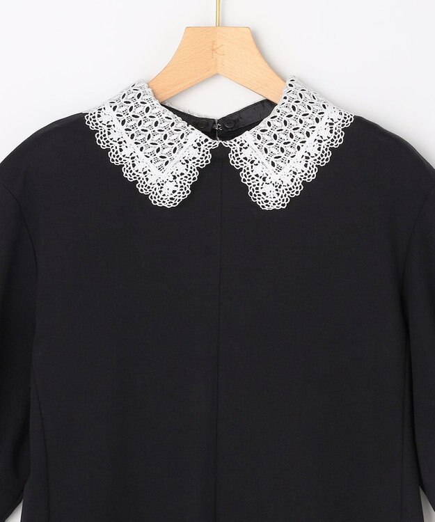 組曲 S 【先行予約・2WAY】レース襟フレンチテリー ワンピース ブラック系