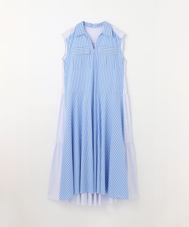 GRACE CONTINENTAL ティアードコンビシャツワンピース ストライプ