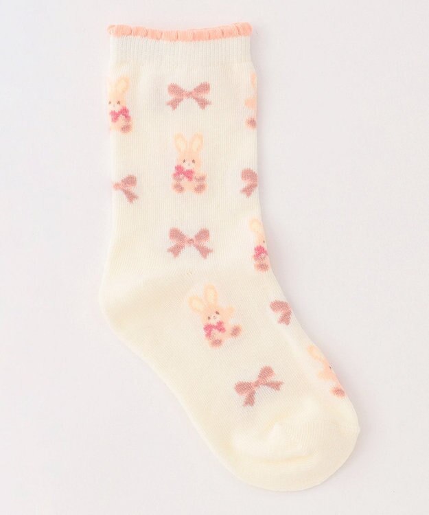 ANY KIDS 【3点セット】ソックス (イチゴウサギ) ローズ系