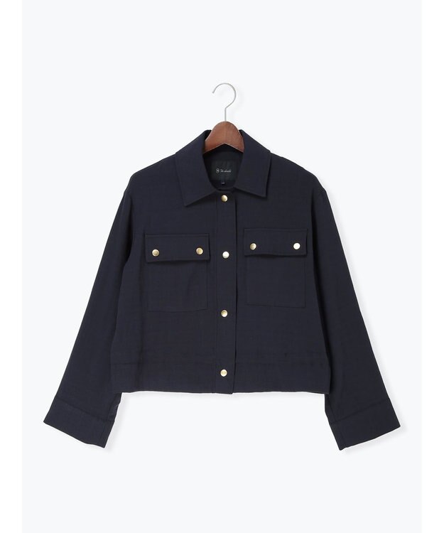 Te chichi リネンライクWポケットジャケット ネイビー