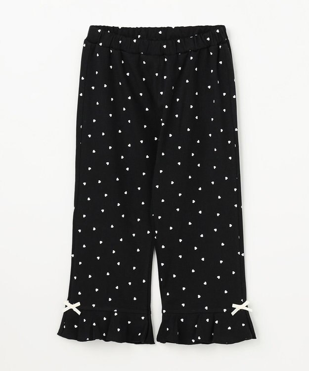 ANY KIDS 【洗濯機可能/接触冷感】ひんやり カットソーパンツ ブラック（ハートドット）