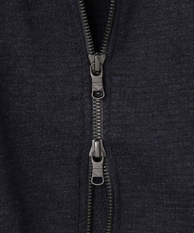JOSEPH ABBOUD 【ジャージー/ストレッチ/軽量】トップメランジピケ スタンドジップアウター ネイビー系