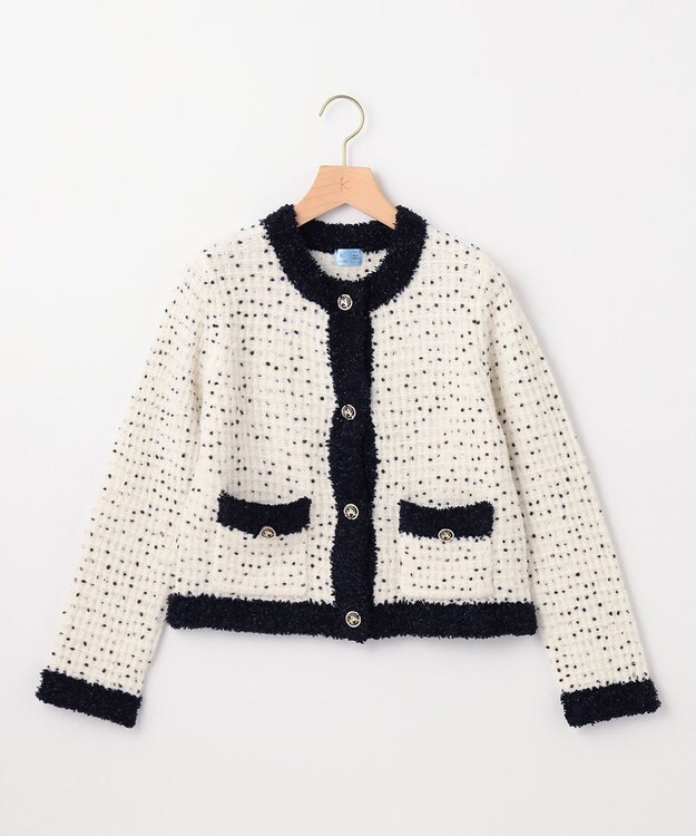 組曲 S 【組曲×setsuko sagittaire】サジテール釦ツイードニットジャケット アイボリー系