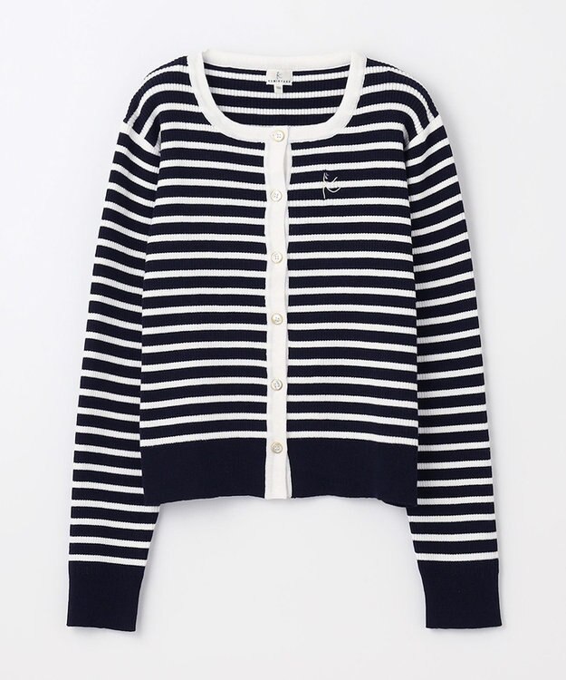 組曲 KIDS 【150-160cm】ボーダーカーディガン ネイビー系1