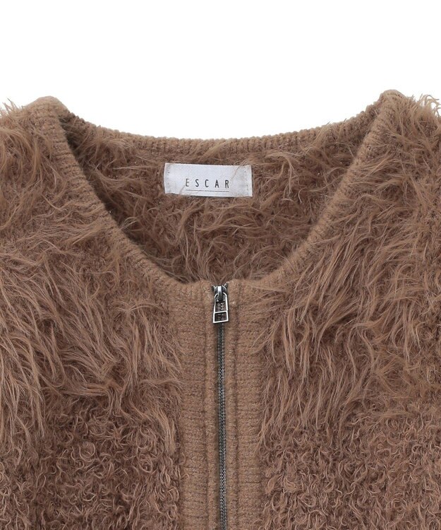 Green Parks ■ＥＳＣＡＲ　シャギーニットジャケット Brown