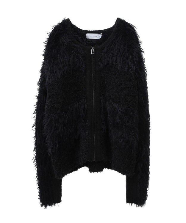 Green Parks ■ＥＳＣＡＲ　シャギーニットジャケット Black