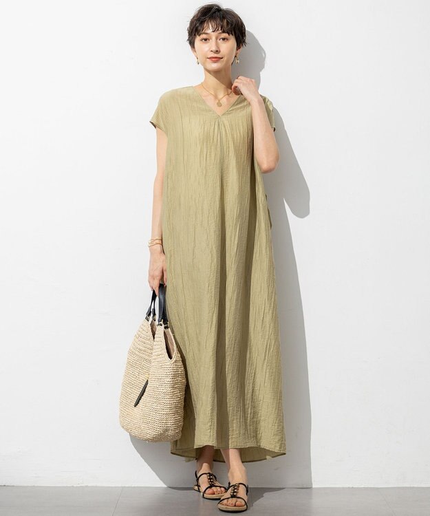 23区 S 【SLOW/一部店舗限定】ナチュラルピケワッシャー ワンピース モスグリーン系