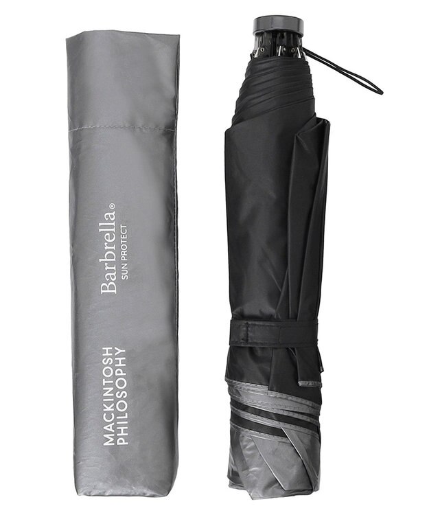 MOONBAT 【晴雨兼用/UVカット率99%】マッキントッシュ フィロソフィー (MACKINTOSH PHILOSOPHY)  折りたたみ日傘 バーブレラ サンプロテクトシリーズ（SUNPROTECT） 60cm ディープシルバー