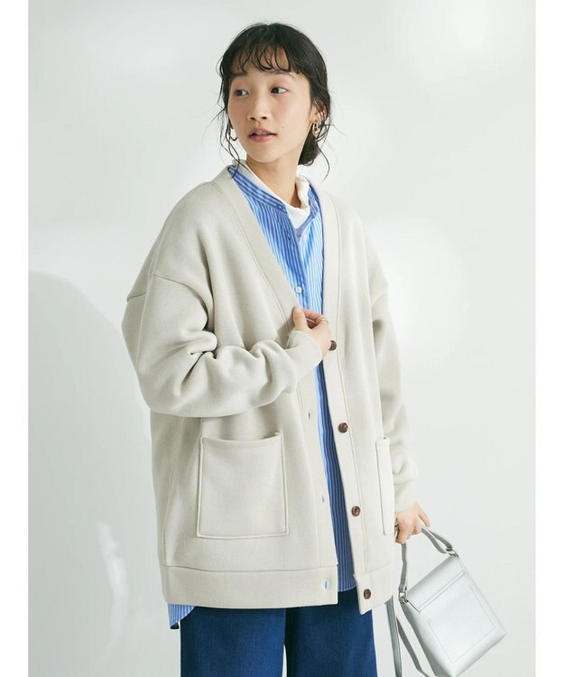 CRAFT STANDARD BOUTIQUE ニットフリースＶネックカーディガン Ivory