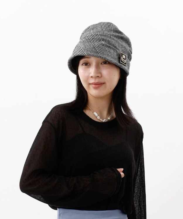 AURORA 【 LANVIN COLLECTION（ランバン コレクション） 】ドレープクロッシェハット チャコールグレー