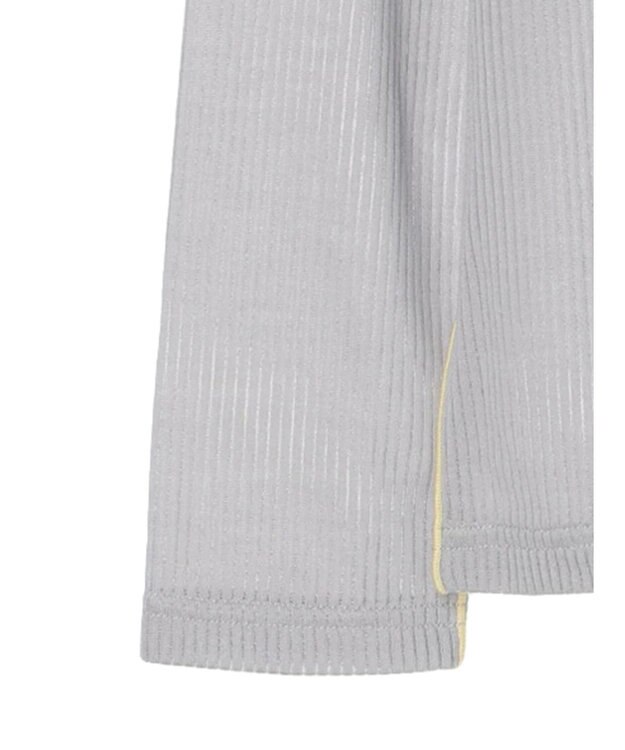 Green Parks 配色ステッチシアーリブプルオーバー Gray