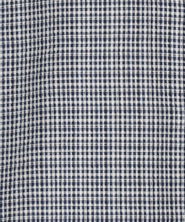 J.PRESS MEN 真夏を乗り切る爽快感と機能性【吸水速乾 / 接触冷感 / 高通気性 / ウォッシャブル】サッカーチェック シャツ / バンドカラー ホワイト系3