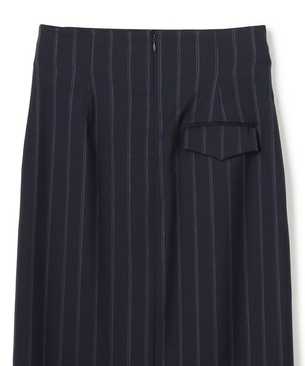 BEIGE， 【セットアップ対応】GEORGE / ウールストライプ ハイウエストスカート Navy Stripes