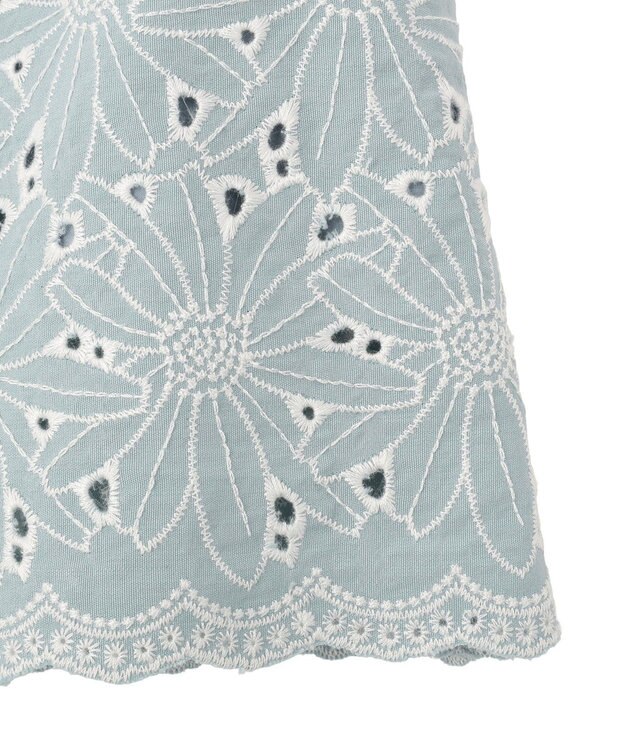 YECCA VECCA フラワーレースブラウス Light Blue