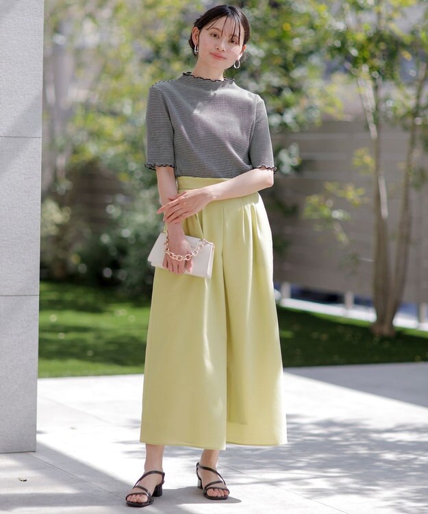 ANY SIS 【UVケア・接触冷感】キシリトール加工冷感 カットソー オフ×ブラック