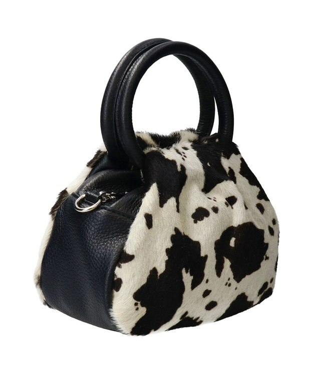 INTER-CHAUSSURES 【ANDREA CARDONE ITALI】異素材コンビハンドバッグ ブラックコンビ