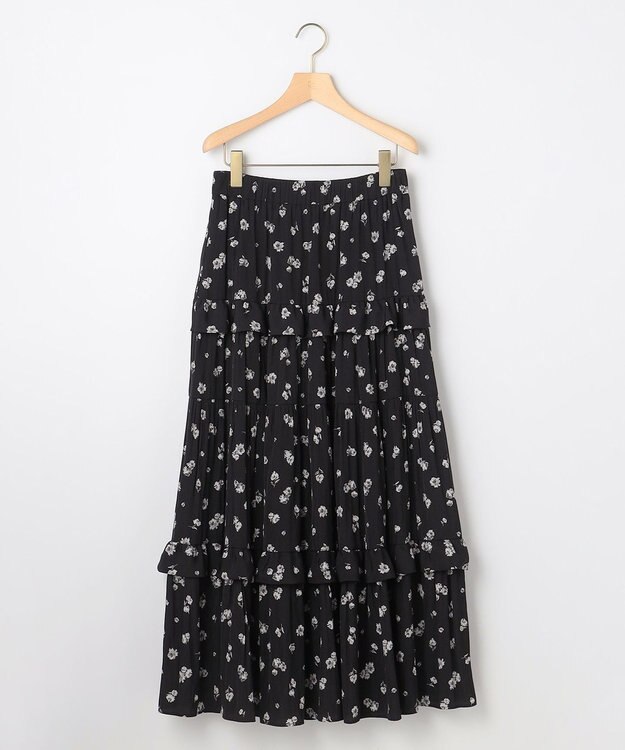 組曲 S 【加藤ローサさん着用 / レングス調整可能】ギャザーライトデシンティアード スカート ブラック系5