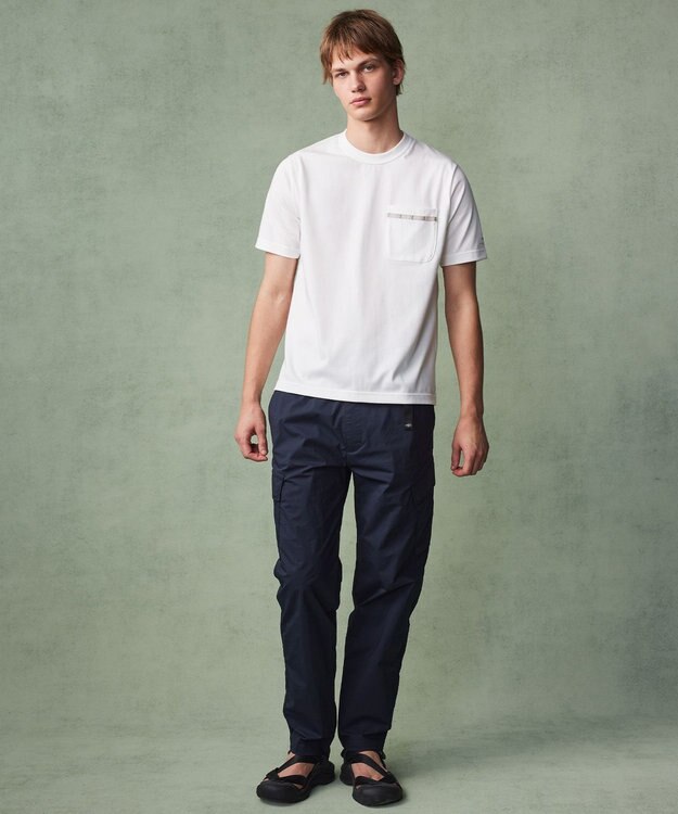 JOSEPH ABBOUD MOUNTAIN 【MADE IN JAPAN/吸水速乾/男女兼用】プレーティング天竺アウトドア Tシャツ ホワイト系