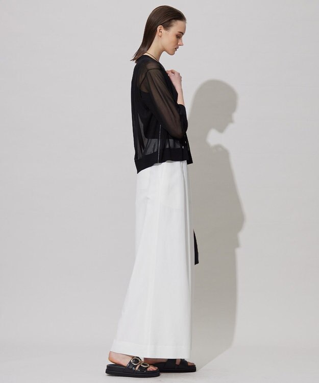 ICB L 【洗える】ドライシアーカーディガン ブラック系