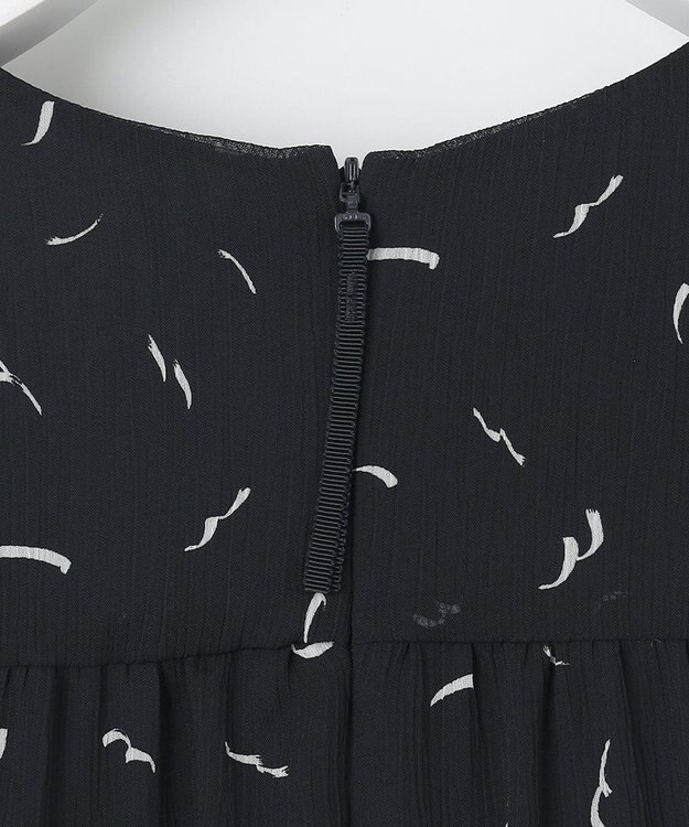 自由区 L 【洗える】ドローイングタッチプリント ワンピース ネイビー系5