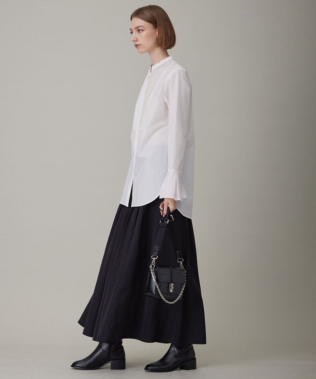 ICB L 【洗える】 トリアセコットンタイプライター シャツブラウス オフホワイト系