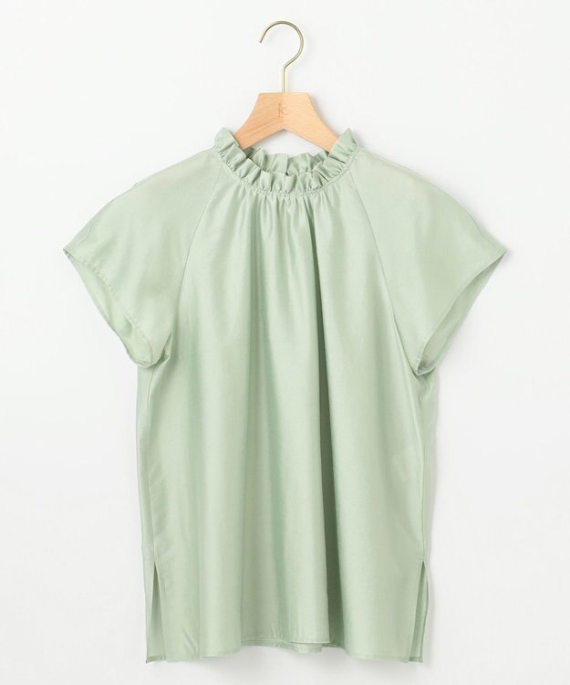 組曲 カールマイヤーハイネック ブラウス グラスグリーン系