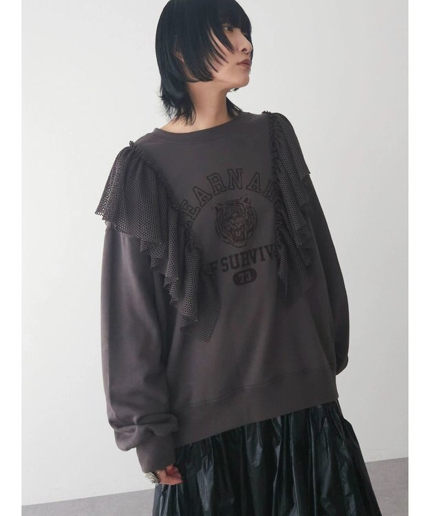 Green Parks ・ＳＵＧＡＲ　ＳＰＯＯＮ　タイガーｐｔラッフルスウェット Charcoal Gray